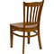 Emma and Oliver 2 Pack Vertical Slat Back Wooden Restaurant Chair